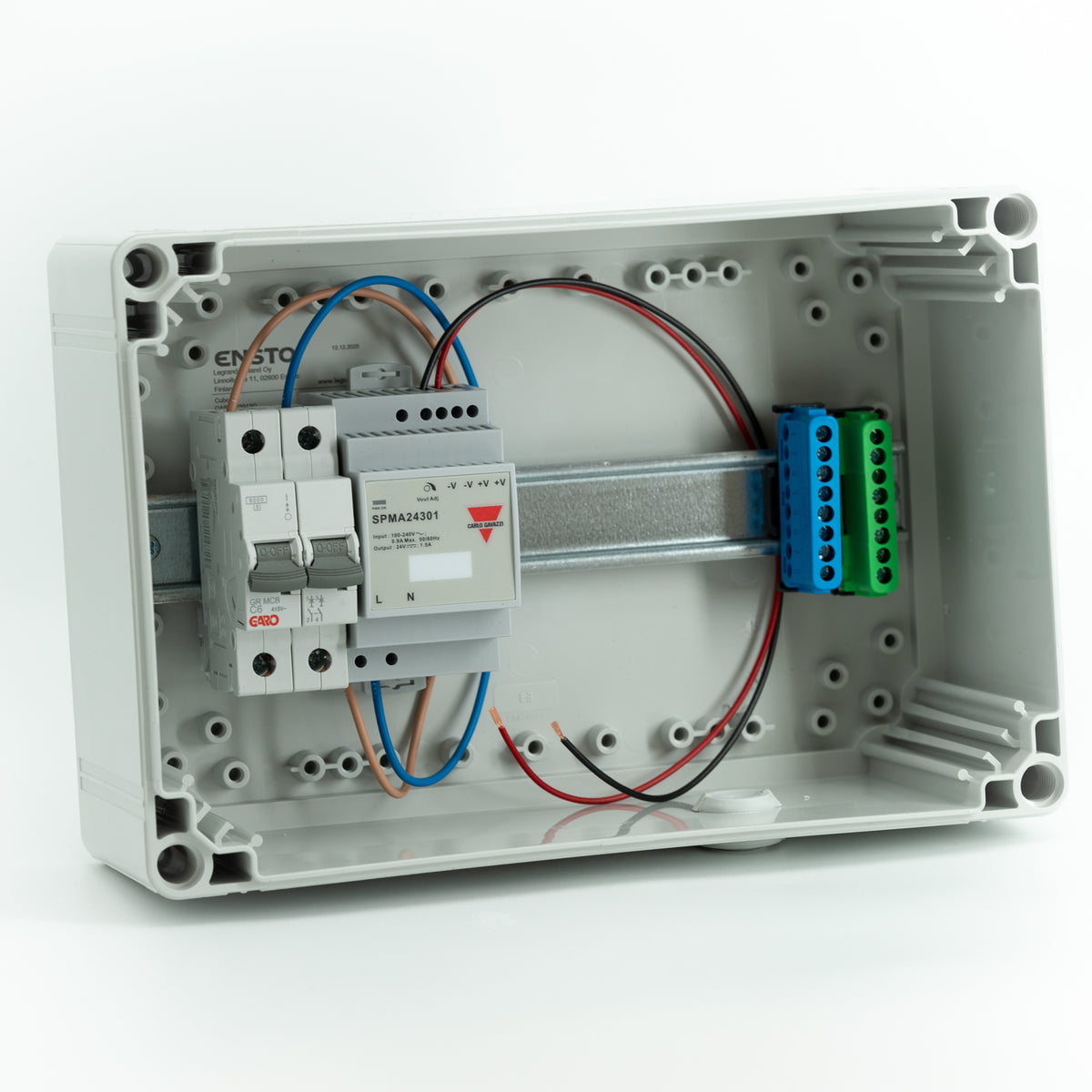 Kapsling med 24V-transformer og afbryder, 300x200, IP65