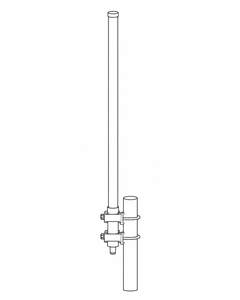 Wall antenna, 59 cm, including mount and adapter N(m)/SMA(f)
