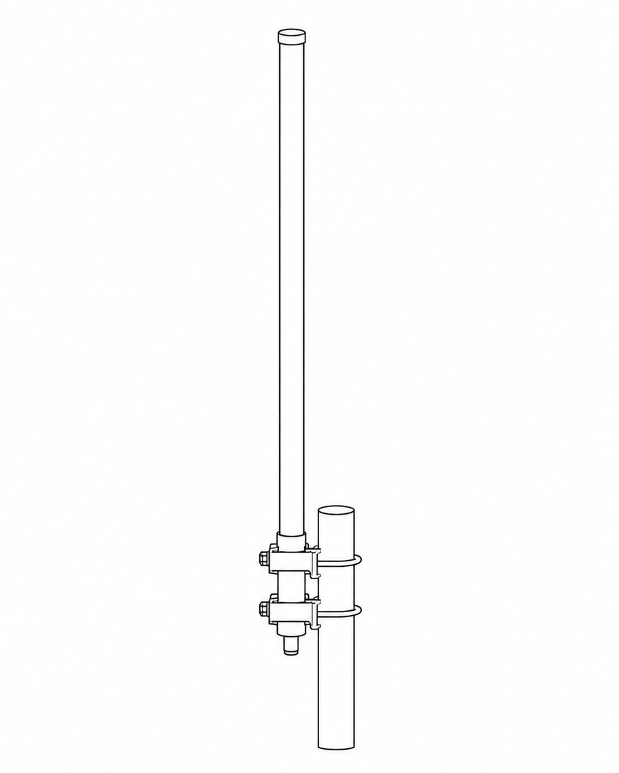Facadeantenne, 59 cm, inkl. beslag og adapter N(m)/SMA(f)