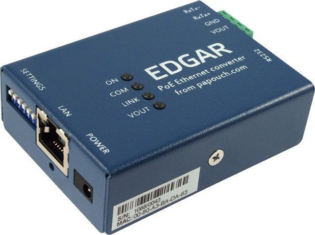 PoE Ethernet serial server supporting RS232 or RS485