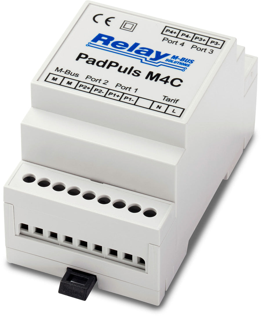 PadPuls M4C, pulse counter module for adapting 4 meters with pulse output, with battery
